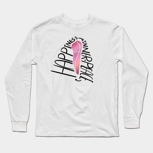 Happiness-Inner Peace Long Sleeve T-Shirt by Happimola